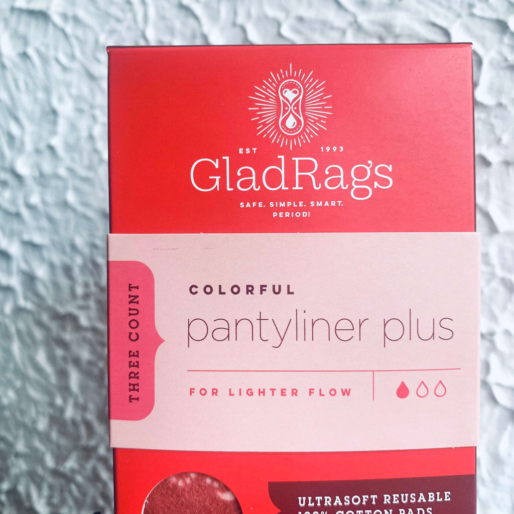 gladrags reusable cotton pantyliners in box